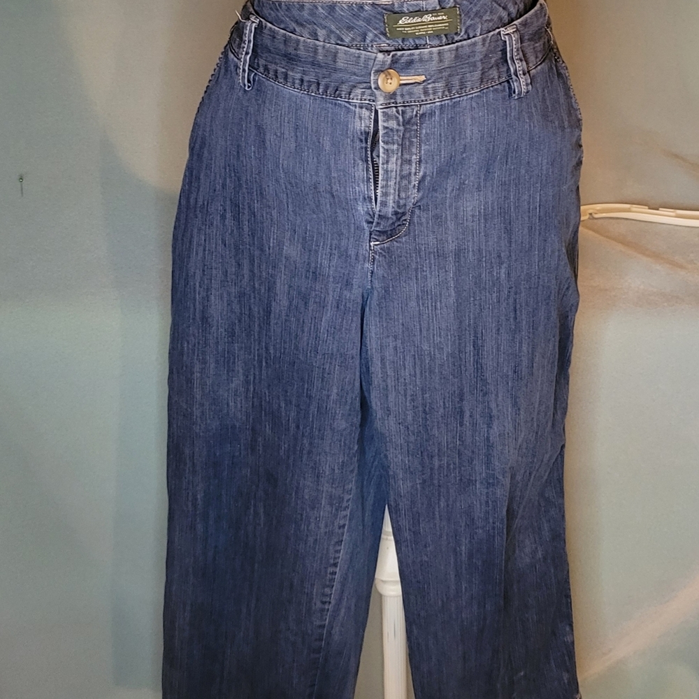 Eddie Bauer cropped wide leg jeans